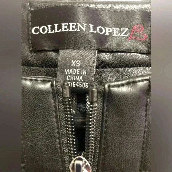 Colleen Lopez Faux Leather, Sheer Leaf Mesh,Zipper front Jacket - Picture 4 of 8